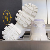 PRADA 26S CLOUDBUST THUNDER SNEAKERS 60MM IN WHITE MESH FABRIC