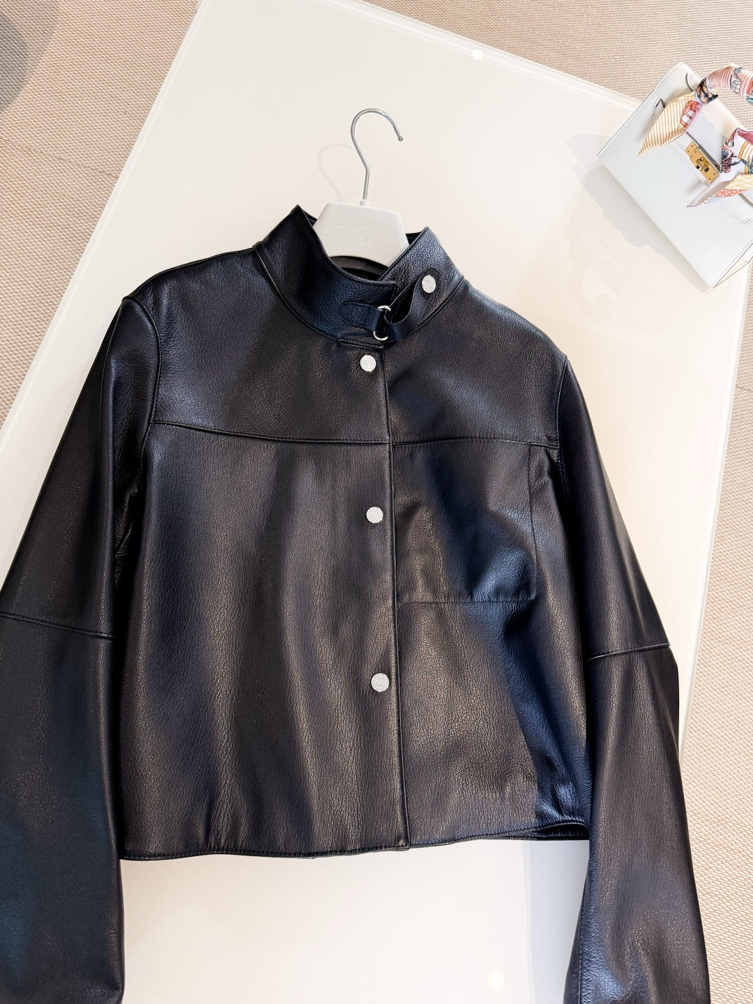 HERMES 25S STAND-COLLAR SHEEPSKIN JACKET 312