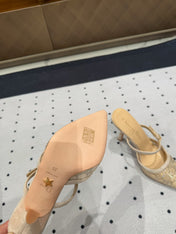 HIGH HEELS MULE IN CAMEL BEIGE LAMB SUEDE 10 CM