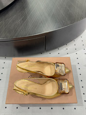 GIANVITO ROSSI 26S HIGH-HEEL SLINGBACKS 85 MM IN GOLD LAMBSKIN