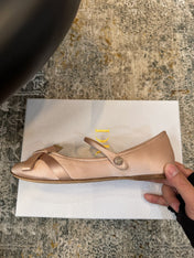 DIOR 25S LOVELY‑D BALLET FLAT 10MM IN NUDE SATIN