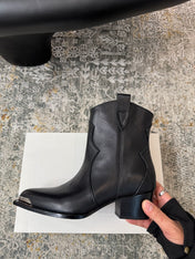 CELINE 26S ANKLE BOOTS 55 MM IN BLACK CALFSKIN
