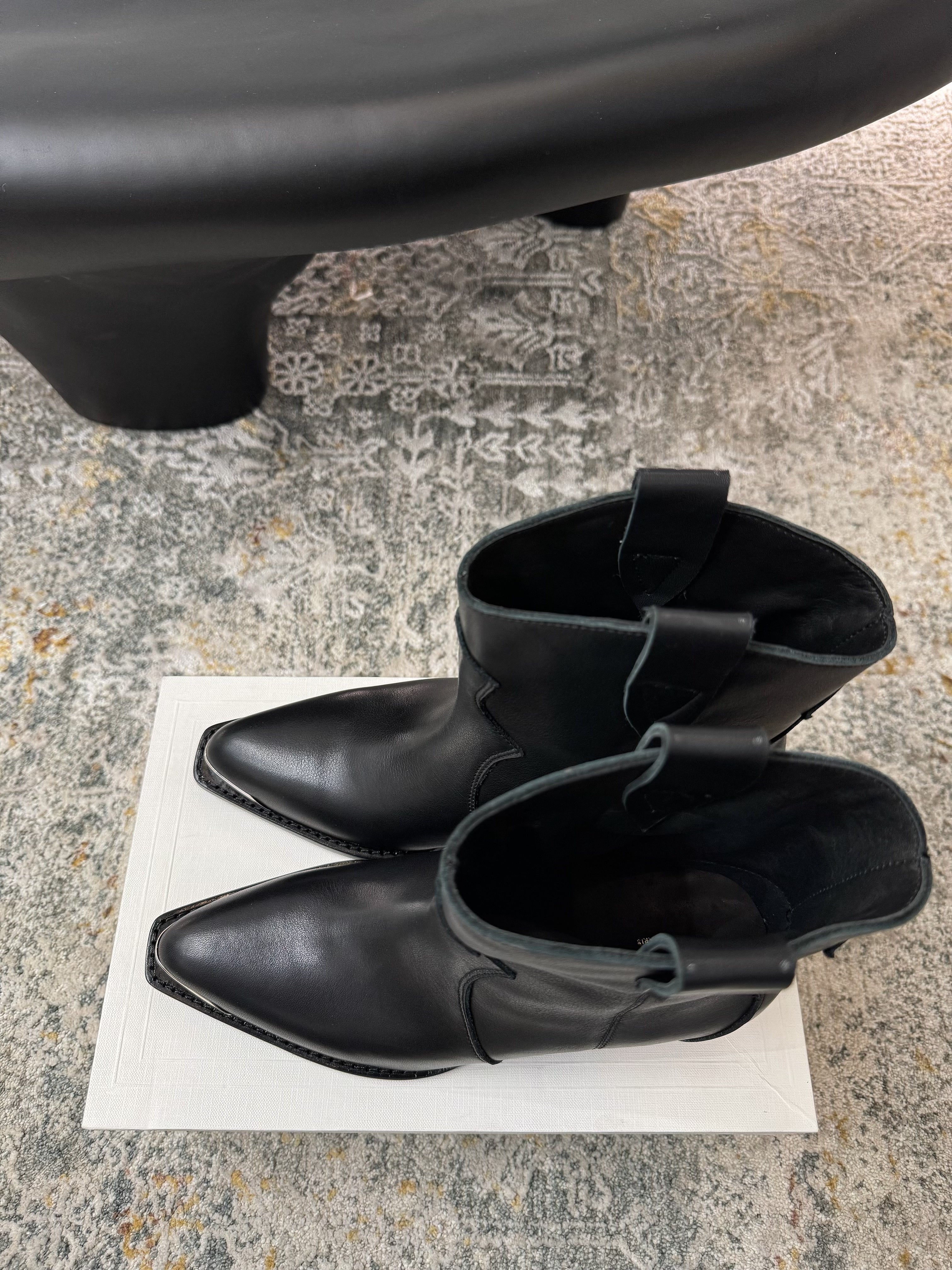 CELINE 26S ANKLE BOOTS 55 MM IN BLACK CALFSKIN