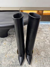 BALMAIN 26S BOOT 85 MM IN BLACK CALFSKIN