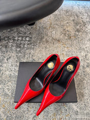 YSL 26S HEELED SHOES 110 MM IN RED GLOSSY CALFSKIN