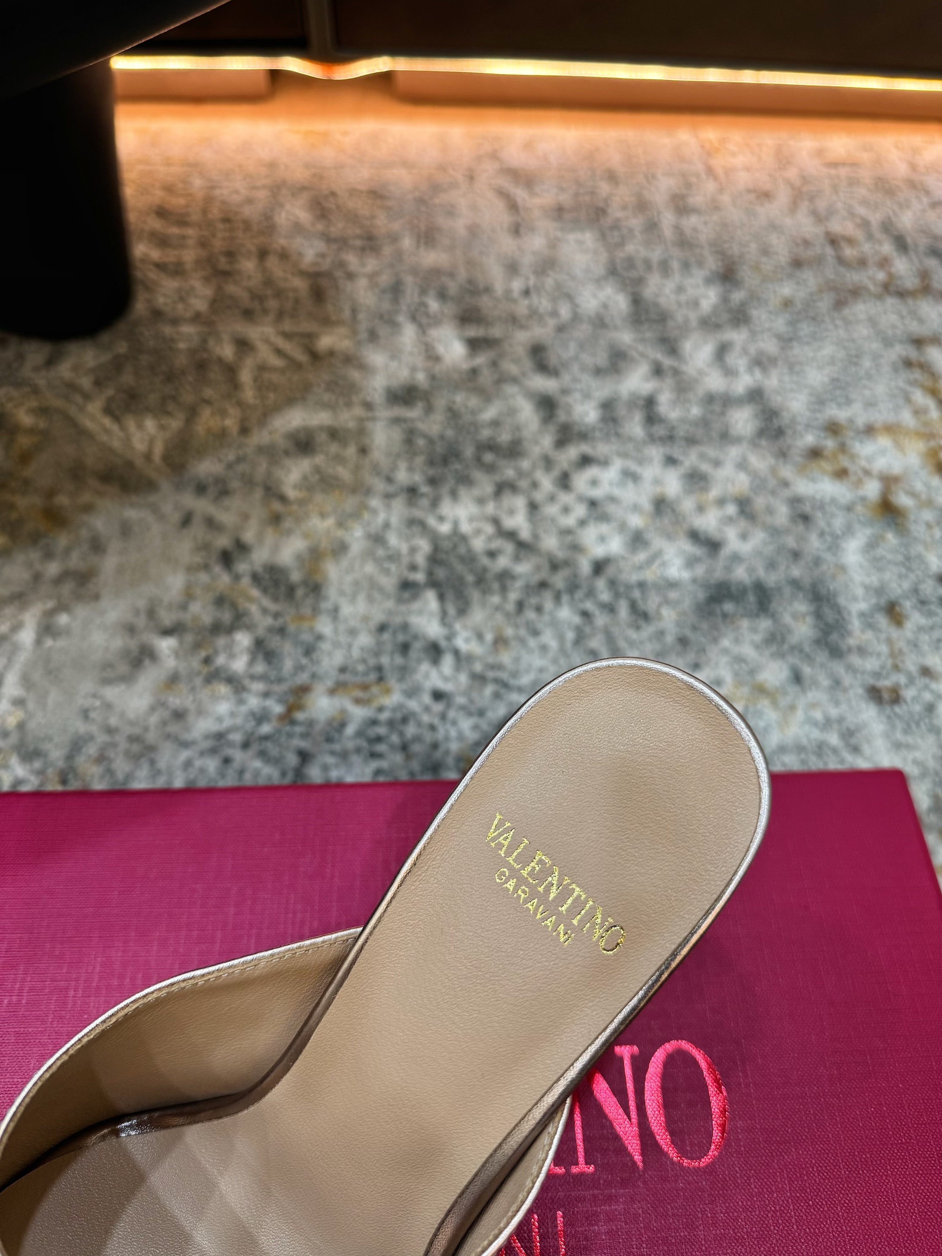 VALENTINO 26S HIGH HEEL SANDALS 105 MM IN METALLIC ROSE GOLD CALFSKIN