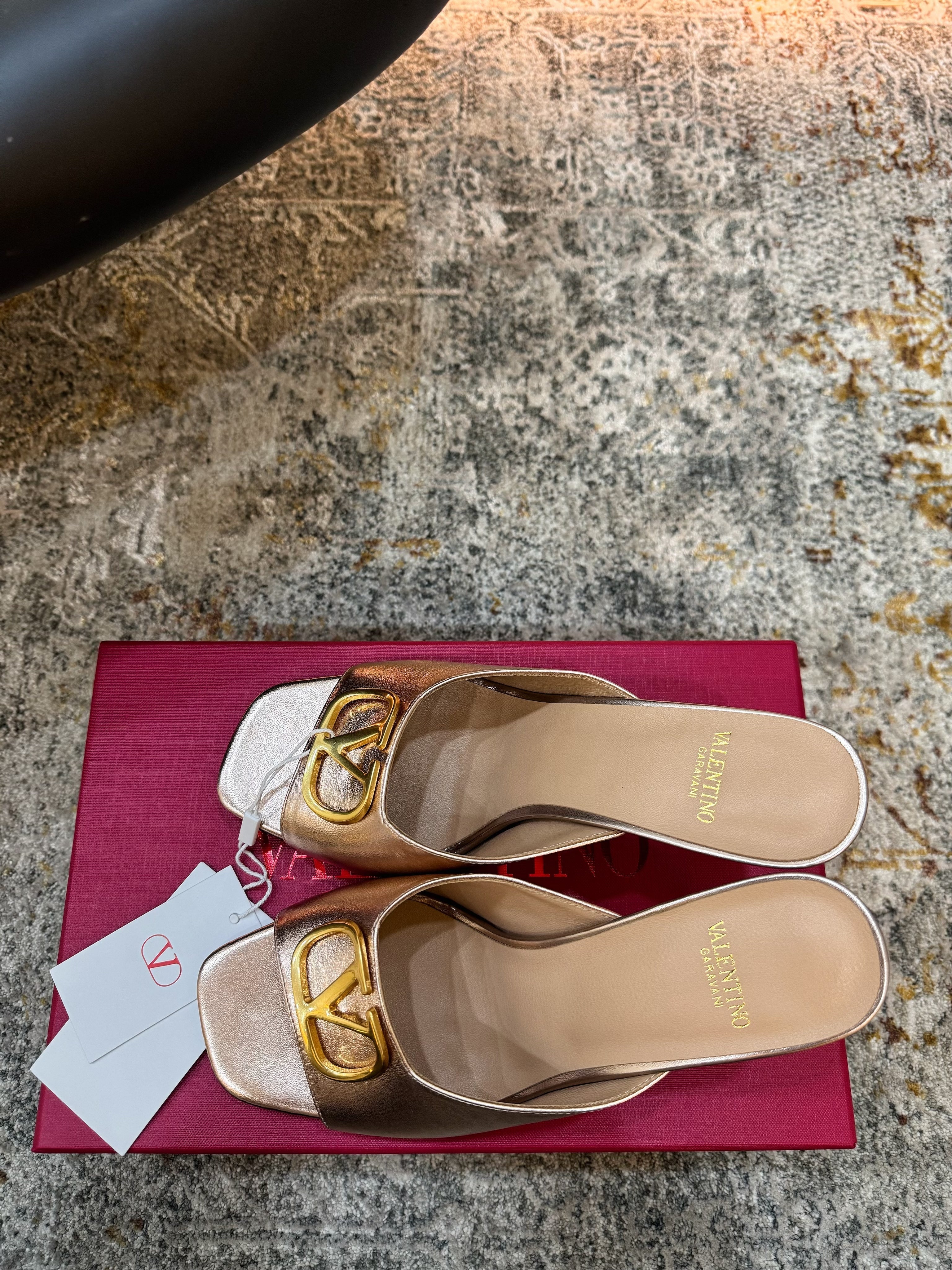 VALENTINO 26S HIGH HEEL SANDALS 105 MM IN METALLIC ROSE GOLD CALFSKIN