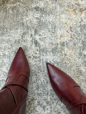 HM 26S KNEE-HIGH BOOTS 35 MM IN WINE RED CALFSKIN