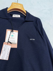 MIUMIU 26S LONG SLEEVE POLO SHIRT 907