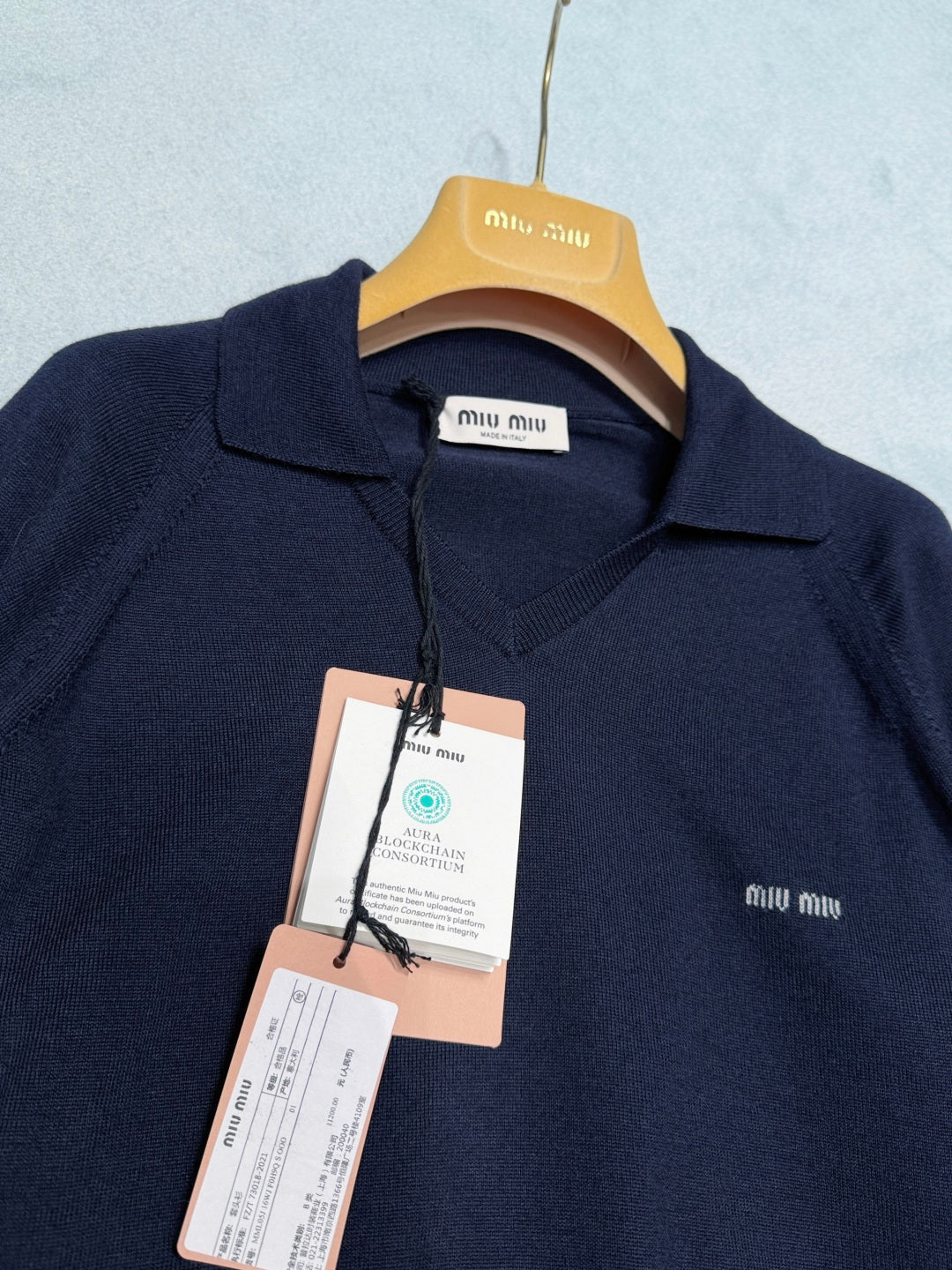 MIUMIU 26S LONG SLEEVE POLO SHIRT 907