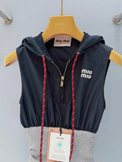 MIUMIU 26S SLEEVELESS HOODED DRESS 904