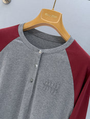 MIUMIU 26S LONG SLEEVE BUTTONED T-SHIRT 895