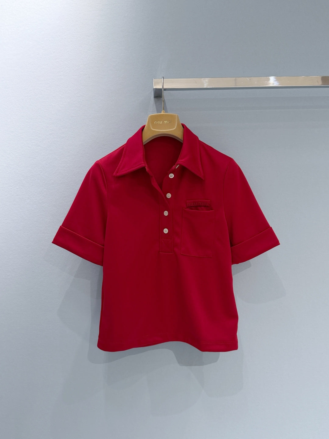 MIUMIU 26S SHORT-SLEEVE POLO T-SHIRT STYLE 1101
