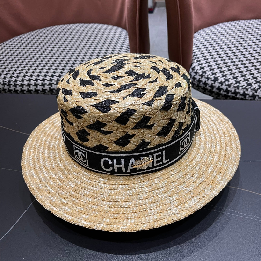 CHANEL 26S BOATER STRAW HAT 337947
