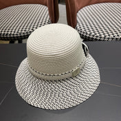 CHANEL 26S FLORAL-EMBELLISHED STRAW HAT 337941