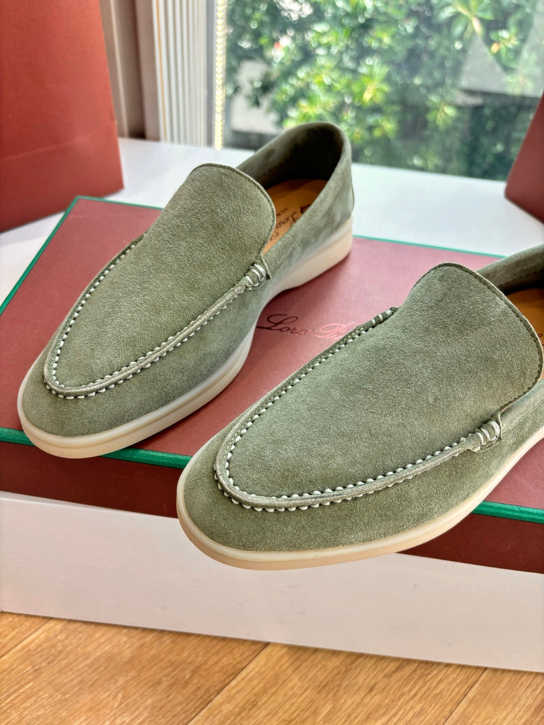 LP LOAFERS 25S IN OLIVE GRAY CASHMERE