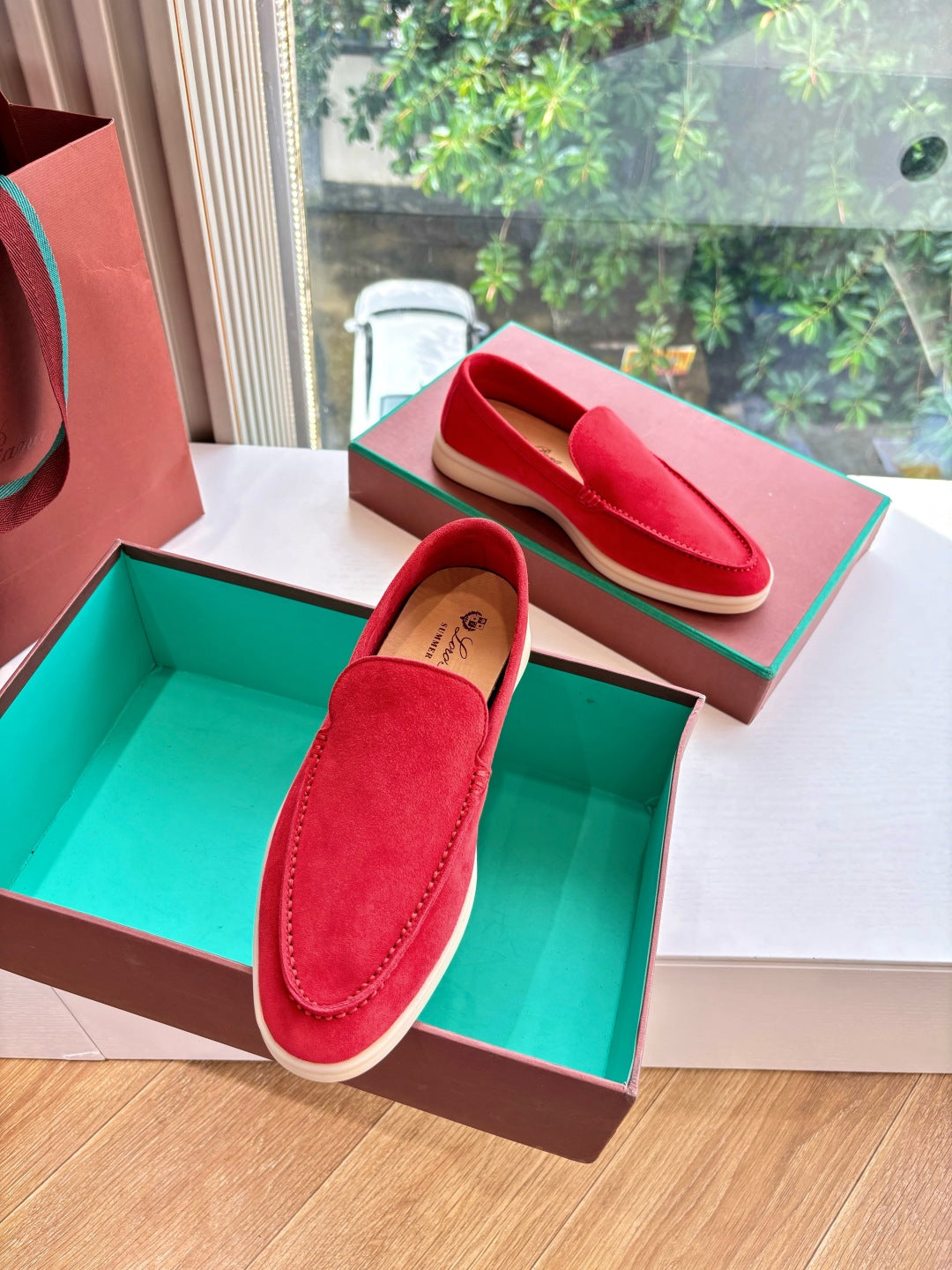 LP LOAFERS 25S IN RED CASHMERE