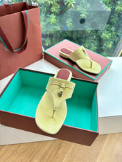 LP THONG SANDALS 25S IN PASTEL YELLOW SUEDE