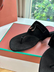 LP THONG SANDALS 25S IN BLACK SUEDE