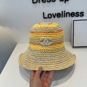 CHANEL 26S CROCHETED STRAW BUCKET HAT 337964