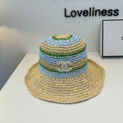 CHANEL 26S CROCHETED STRAW BUCKET HAT 337965