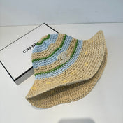 CHANEL 26S CROCHETED STRAW BUCKET HAT 337965