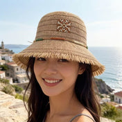 LOEWE 26S FRINGED RAFFIA SUN HAT STYLE 207