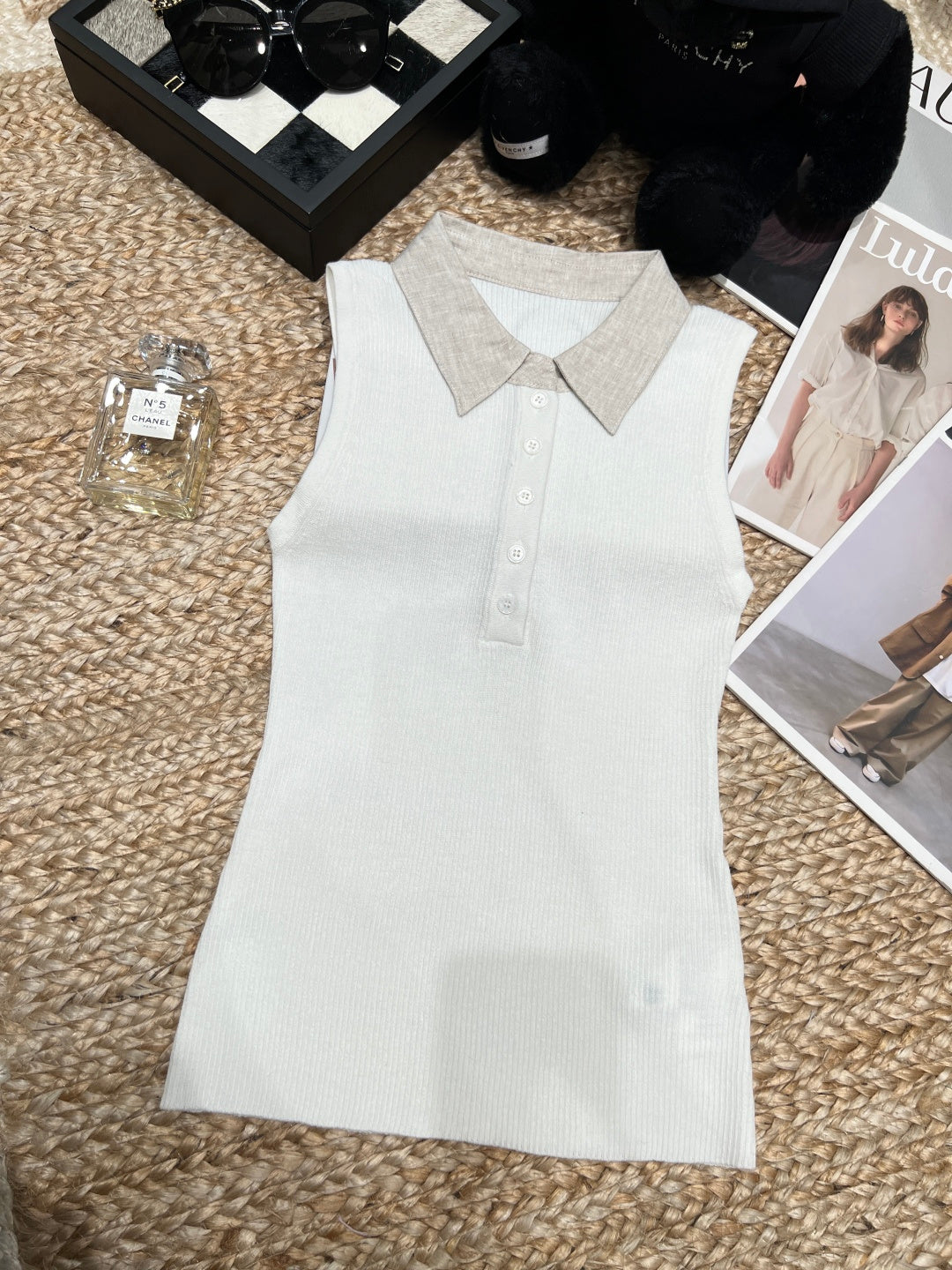 RALPH LAUREN 26S SLEEVELESS POLO KNIT TOP 421