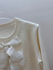 DIOR 26S BOW-TIE ROUND-NECK KNIT SWEATER 1385