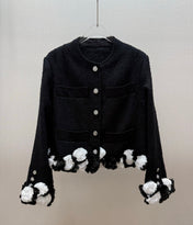 CHANEL 26S FLORAL TRIM TWEED JACKET 1285