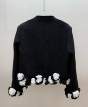 CHANEL 26S FLORAL TRIM TWEED JACKET 1285