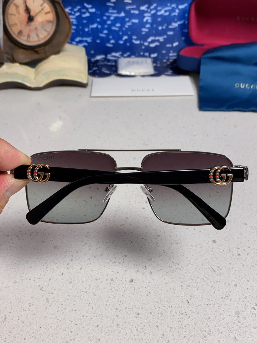 GUCCI 26S SQUARE FRAME IN METAL 426393