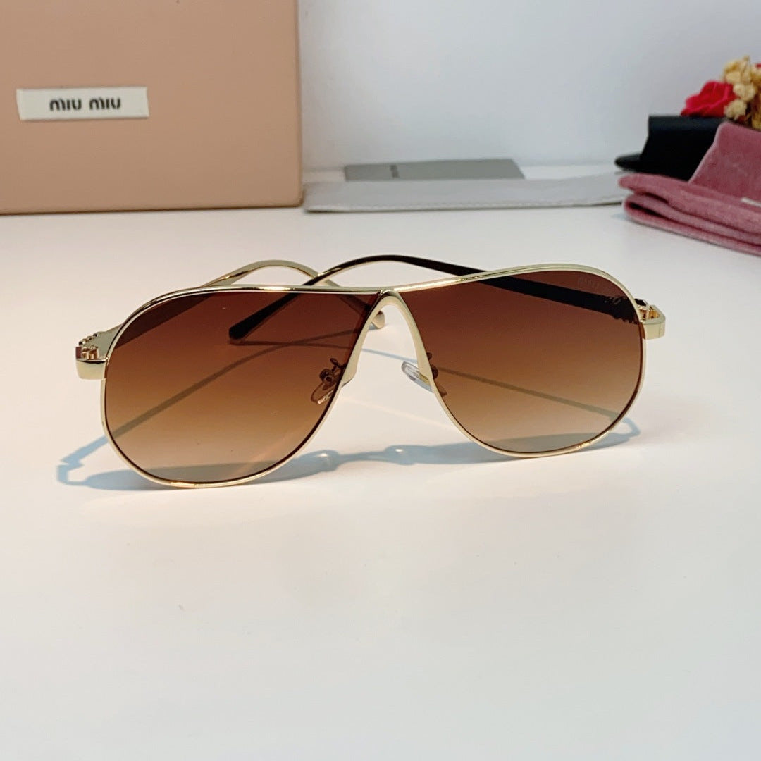 MIUMIU 26S OVAL FRAMEAVIATOR FRAME IN METAL 424523
