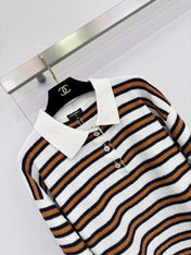 CHANEL 25S KNIT STRIPED POLO 587