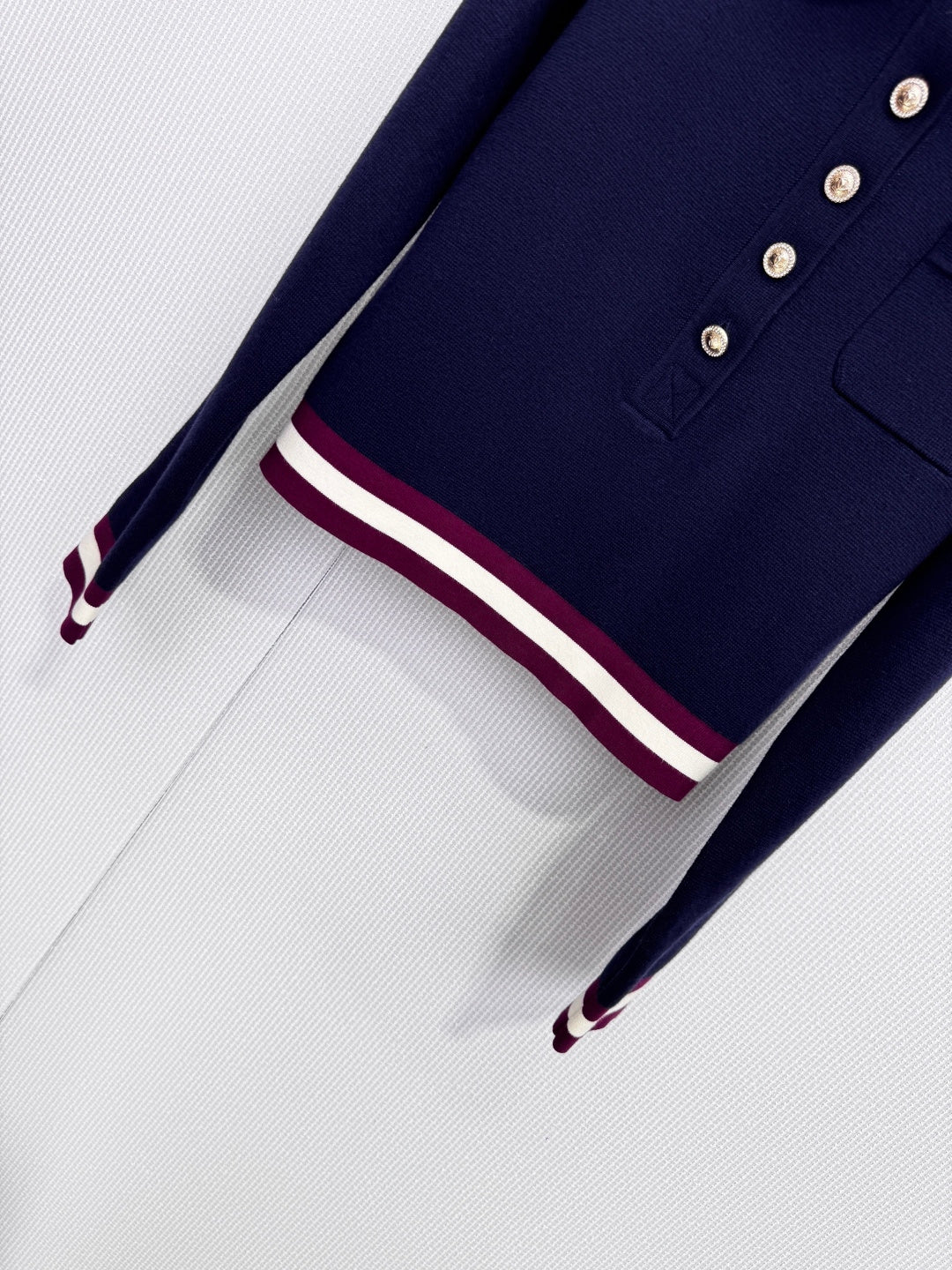 CHANEL 25S LONG-SLEEVE KNIT POLO SHIRT 589