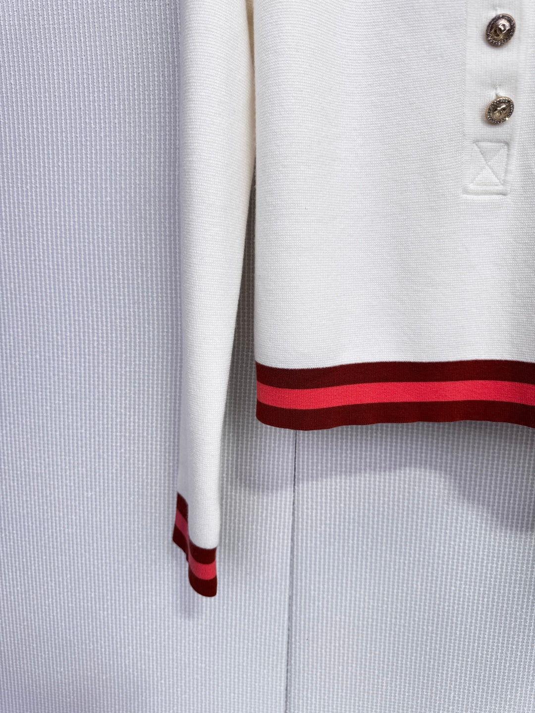 CHANEL 25S LONG-SLEEVE KNIT POLO SHIRT 590