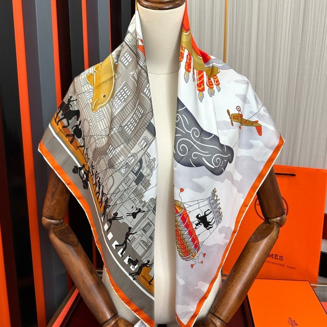 HERMES 26S SCARF 90 IN SILK 496097