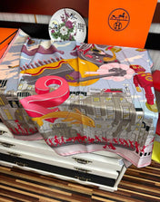 HERMES 26S SCARF 90 IN SILK 496098