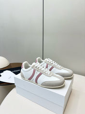 CELINE 25S JOGGER LOW LACE UP SNEAKER WITH TRIOMPHE IN WHITE GRAY SUEDE AND CALFSKIN