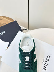 CELINE 25S JOGGER LOW LACE UP SNEAKER WITH TRIOMPHE IN DEEP TEAL SUEDE