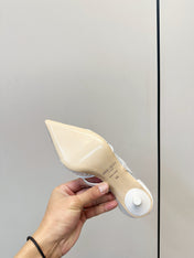 JIMMY CHOO 26S POINTED-TOE HIGH HEELS IN WHITE CRYSTAL EMBELLISHMENT