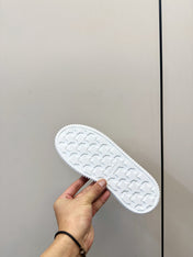 MIUMIU 26S PLATFORM SNEAKERS IN LIGHT YELLOW CANVAS