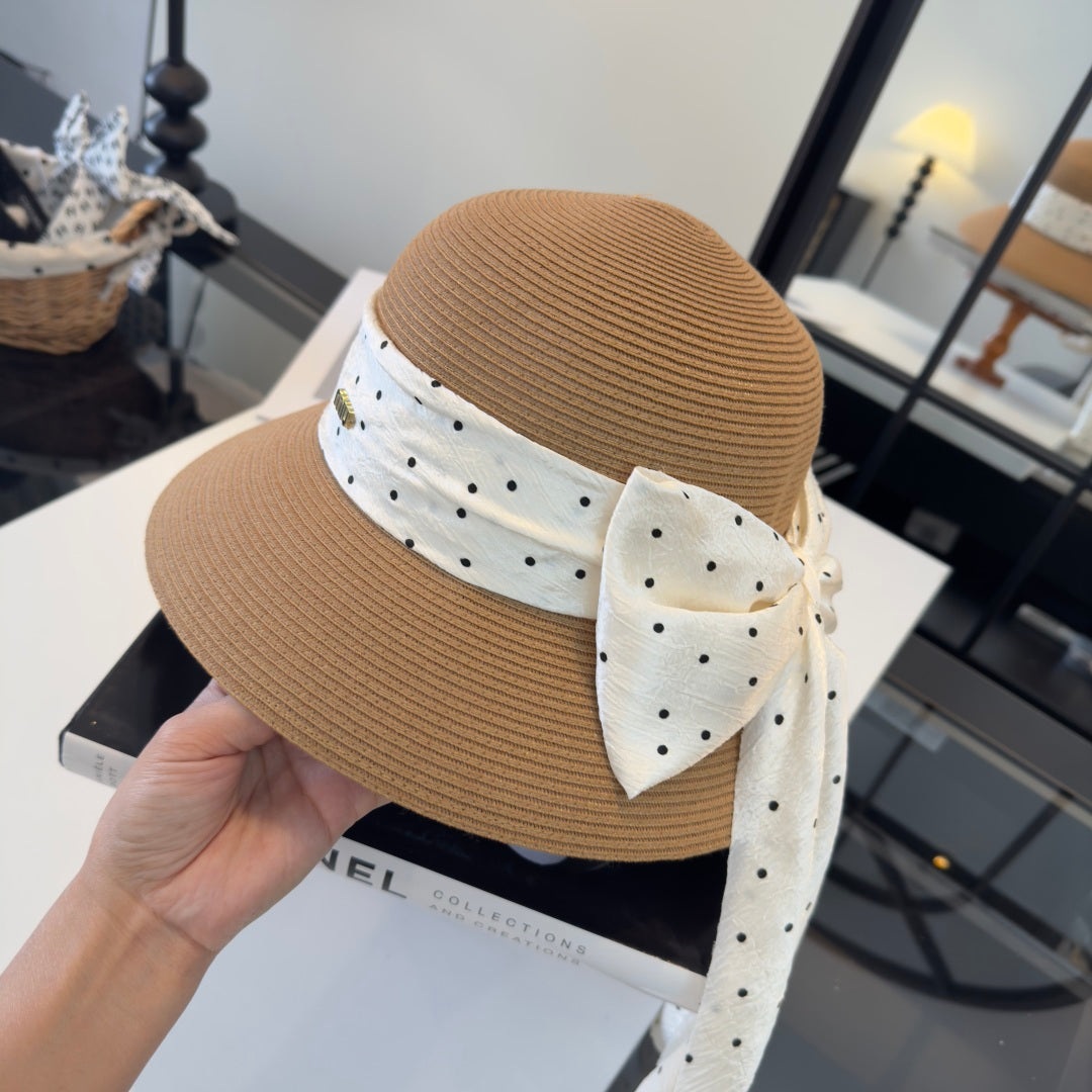 MIUMIU WIDE-BRIM BUCKET HAT WITH BOW STYLE 44