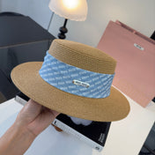 MIUMIU FLAT-BRIM STRAW HAT STYLE 43