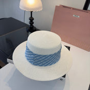 MIUMIU FLAT-BRIM STRAW HAT STYLE 41