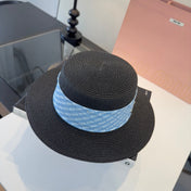 MIUMIU FLAT-BRIM STRAW HAT STYLE 40