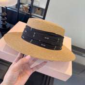 MIUMIU FLAT-BRIM STRAW HAT STYLE 11