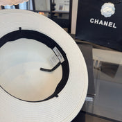 CHANEL 26S FLAT-BRIM STRAW HAT 338059
