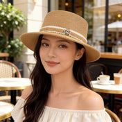 CHANEL 26S FLAT-BRIM STRAW HAT 338060