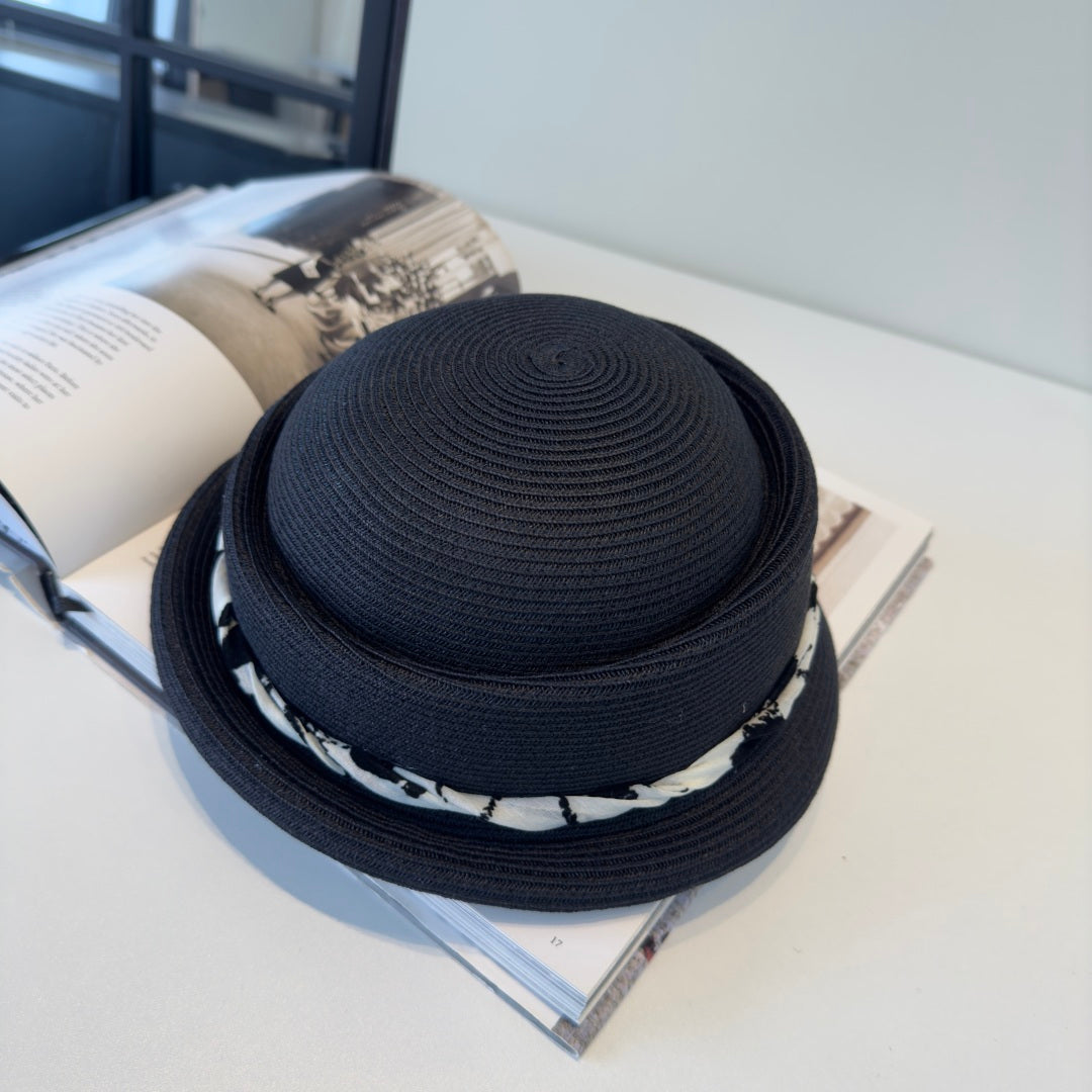 CHANEL 26S BOATER STRAW HAT 338054